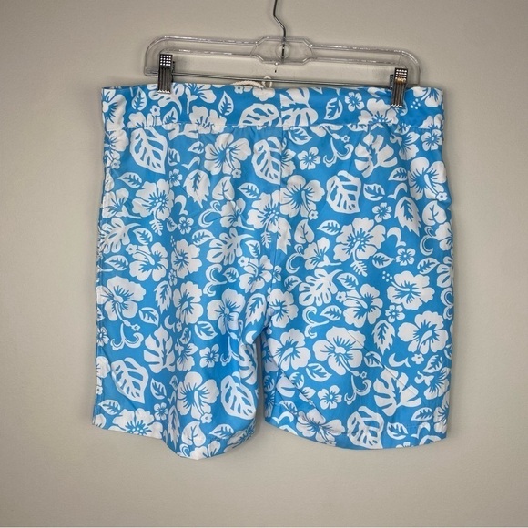 Parke and Ronan Aqua blue Hawaiian swim shorts size 34 - Picture 2 of 11